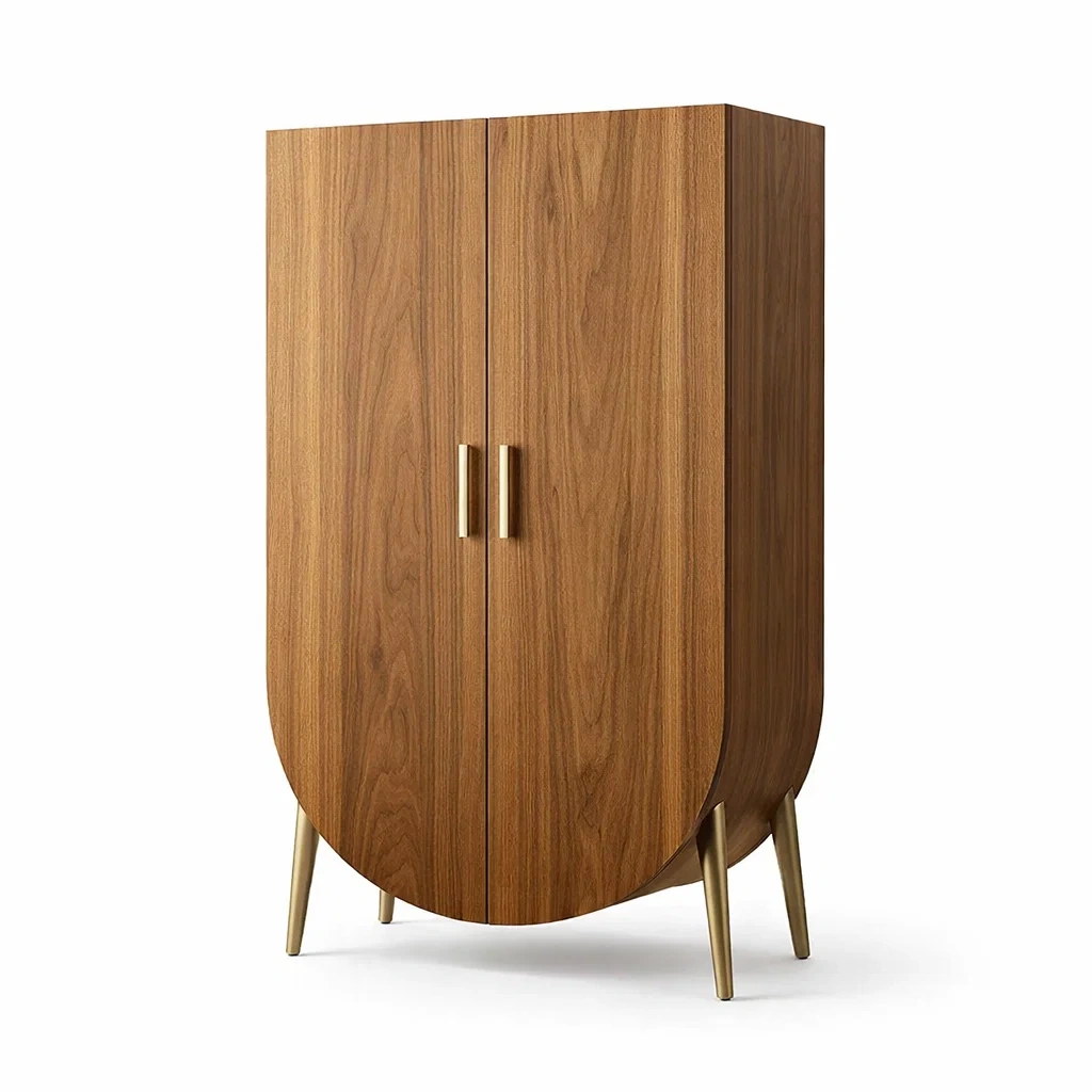 Armoire en bois avec pieds en métal doré-URBANO ASISVIBES