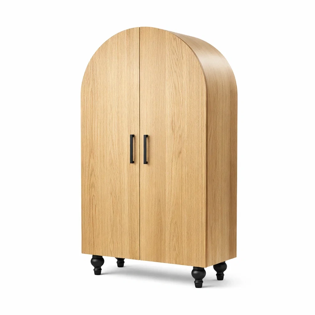 Armoire en bois à deux portes avec pieds en métal noir-URBANO ASISVIBES
