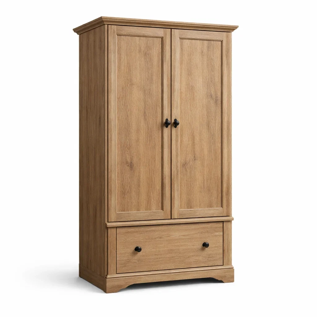 Armoire en bois de chêne avec deux portes et un tiroir-URBANO ASISVIBES