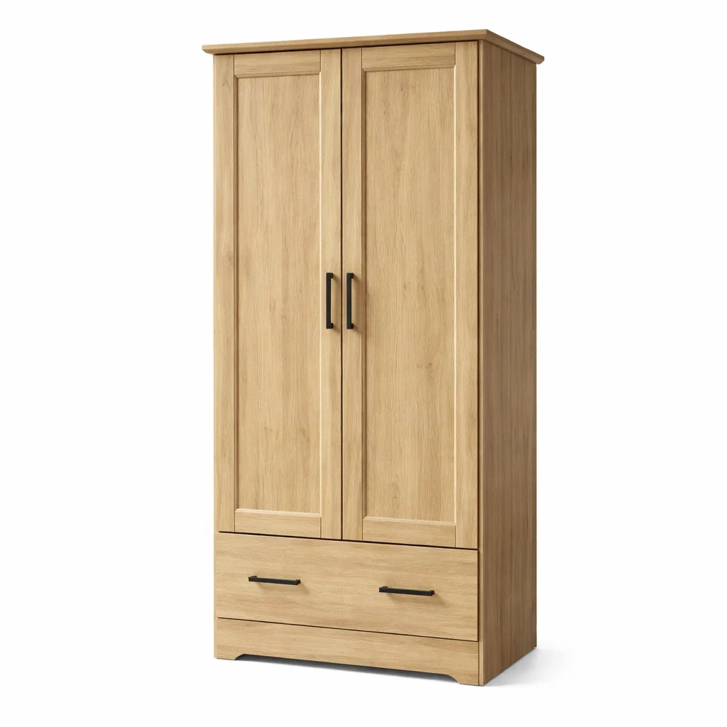 Armoire en bois avec portes et tiroirs 180x80x50 cm-URBANO ASISVIBES