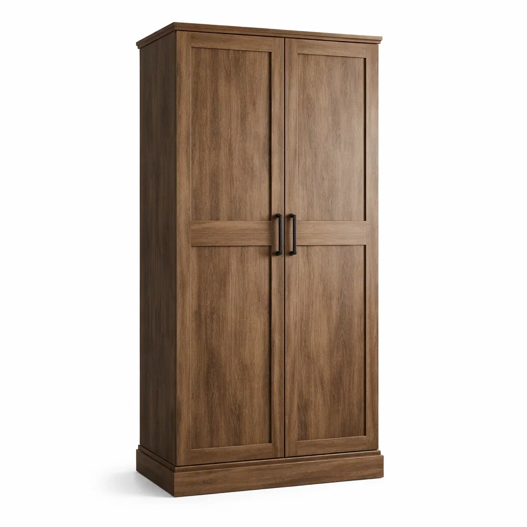 Armoire 2 portes en bois MDF marron-URBANO ASISVIBES