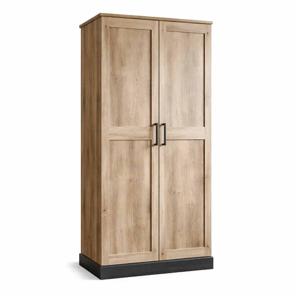 Armoire en bois à deux portes 180x80x50 cm chêne naturel-URBANO ASISVIBES