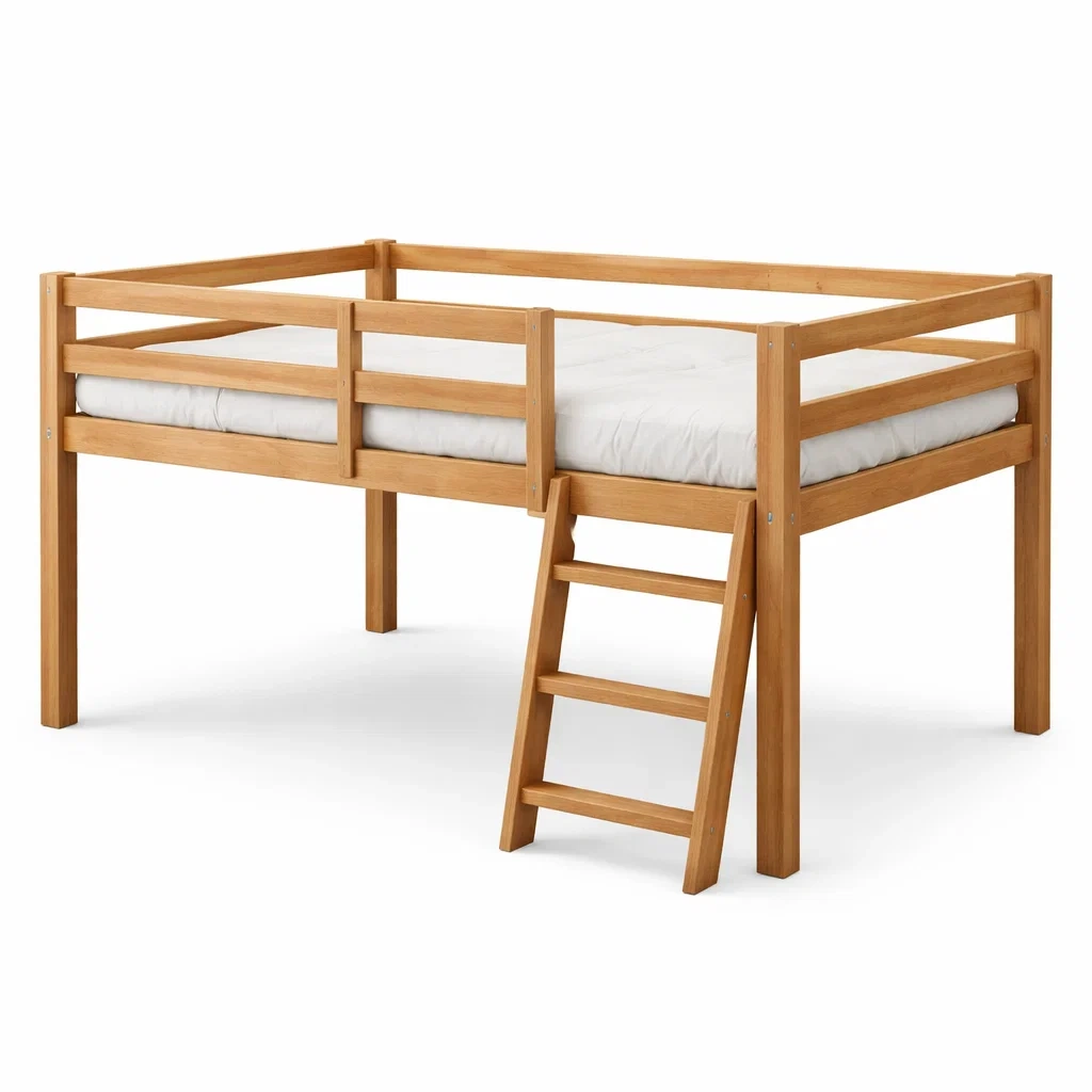 Lit mezzanine pour enfant en bois massif-URBANO ASISVIBES