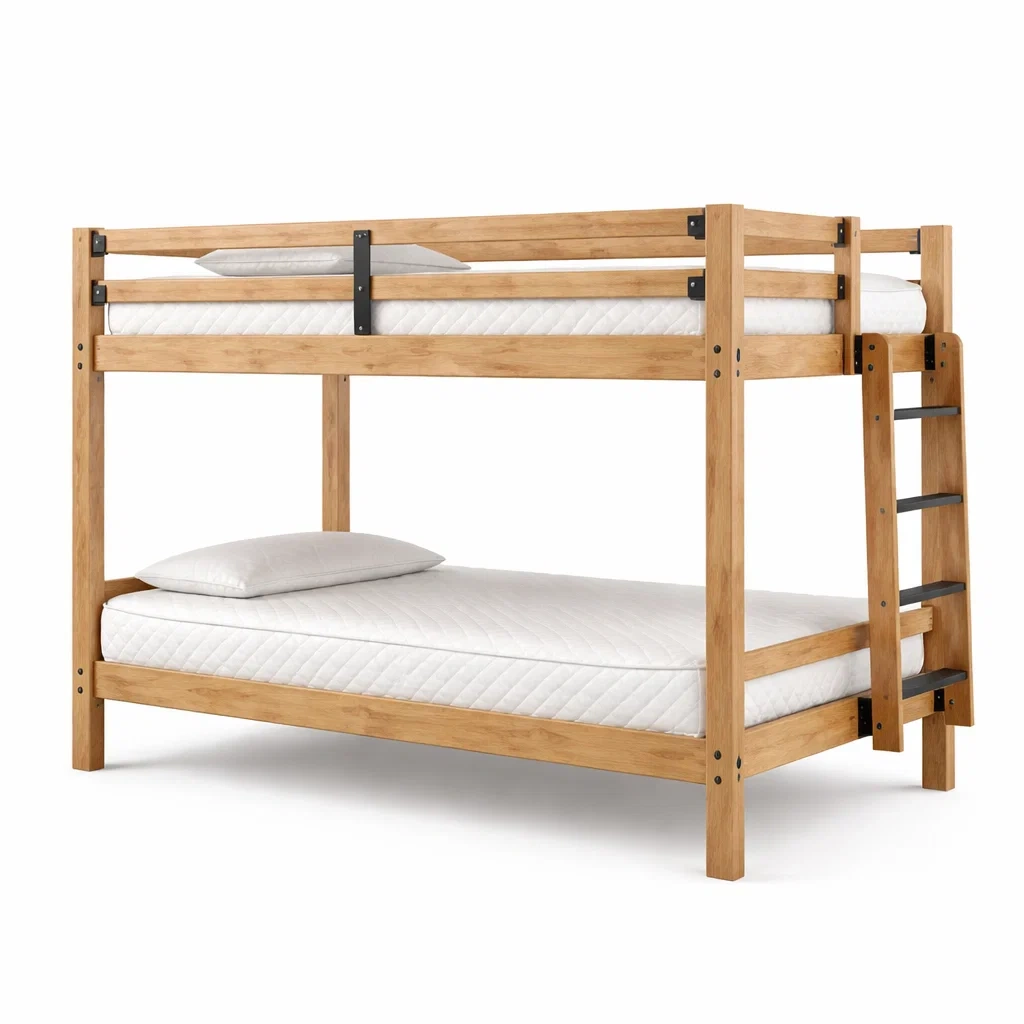 Lit superposé en bois avec échelle intégrée-URBANO ASISVIBES