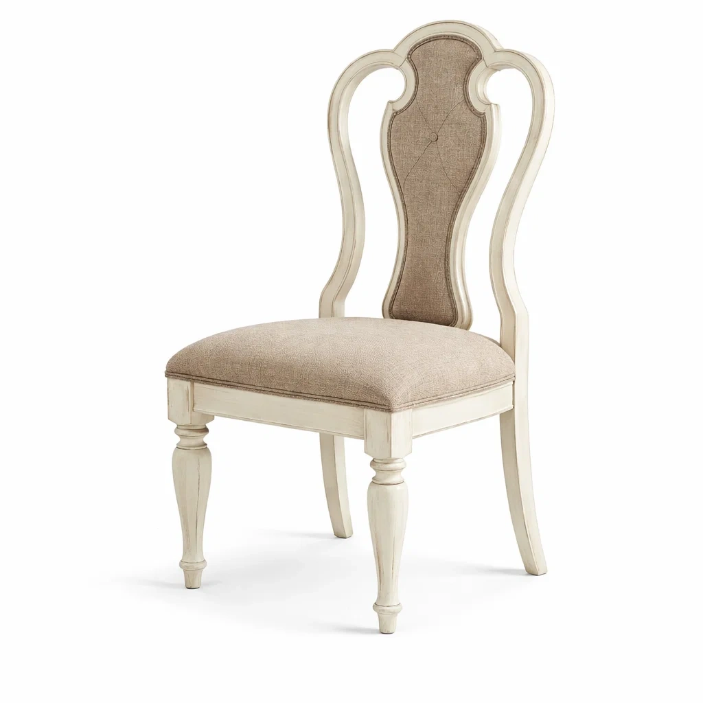 Chaise de salle à manger en bois avec assise et dossier en lin beige-URBANO ASISVIBES