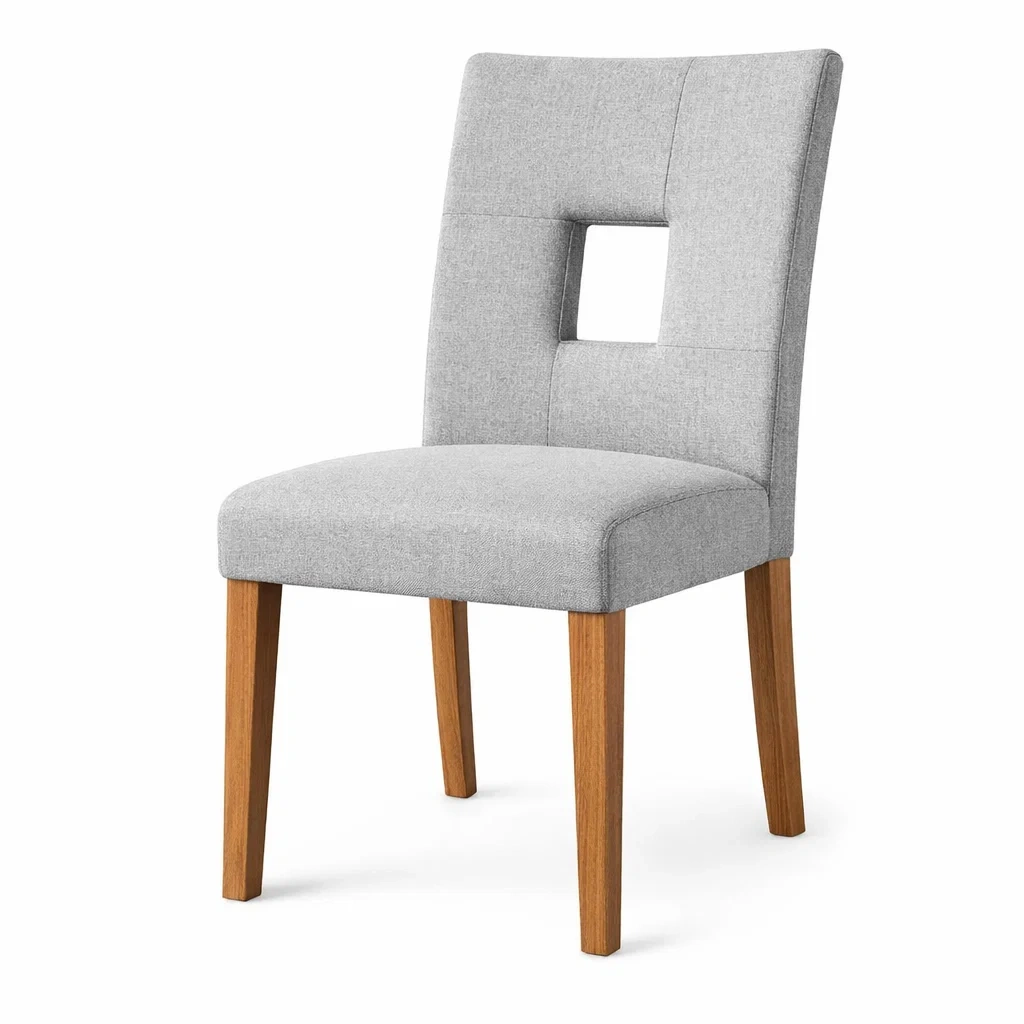 Chaise de salle à manger en tissu polyester et chêne gris-URBANO ASISVIBES