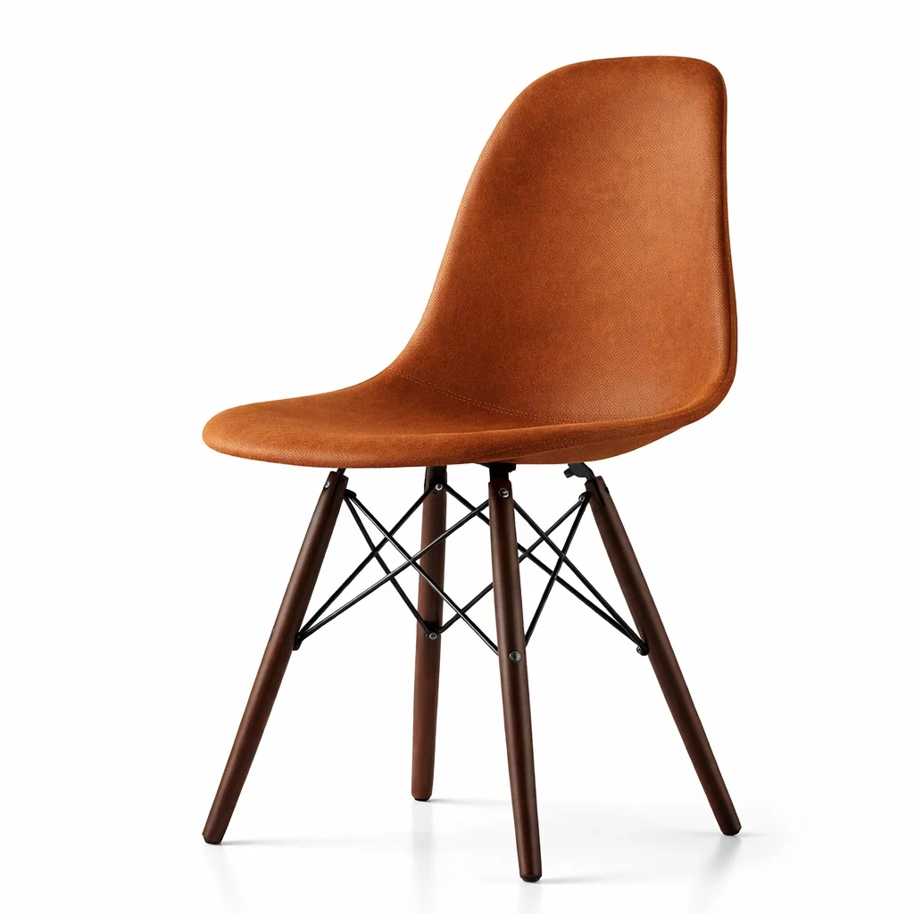 Chaise de salle à manger en tissu avec pieds en bois-URBANO ASISVIBES