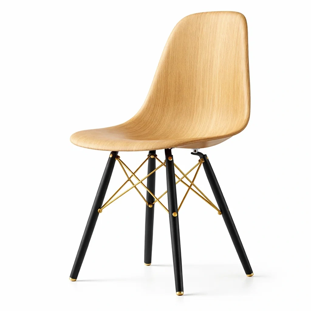 Chaise de salle à manger en bois moulé et métal noir doré-URBANO ASISVIBES