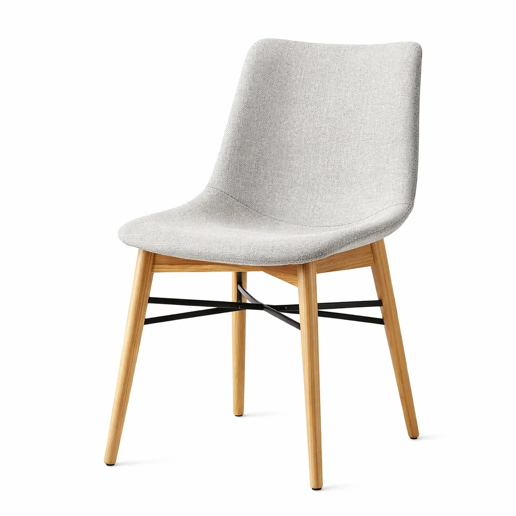 Chaise de salle à manger en bois et métal avec tissu polyester-URBANO ASISVIBES