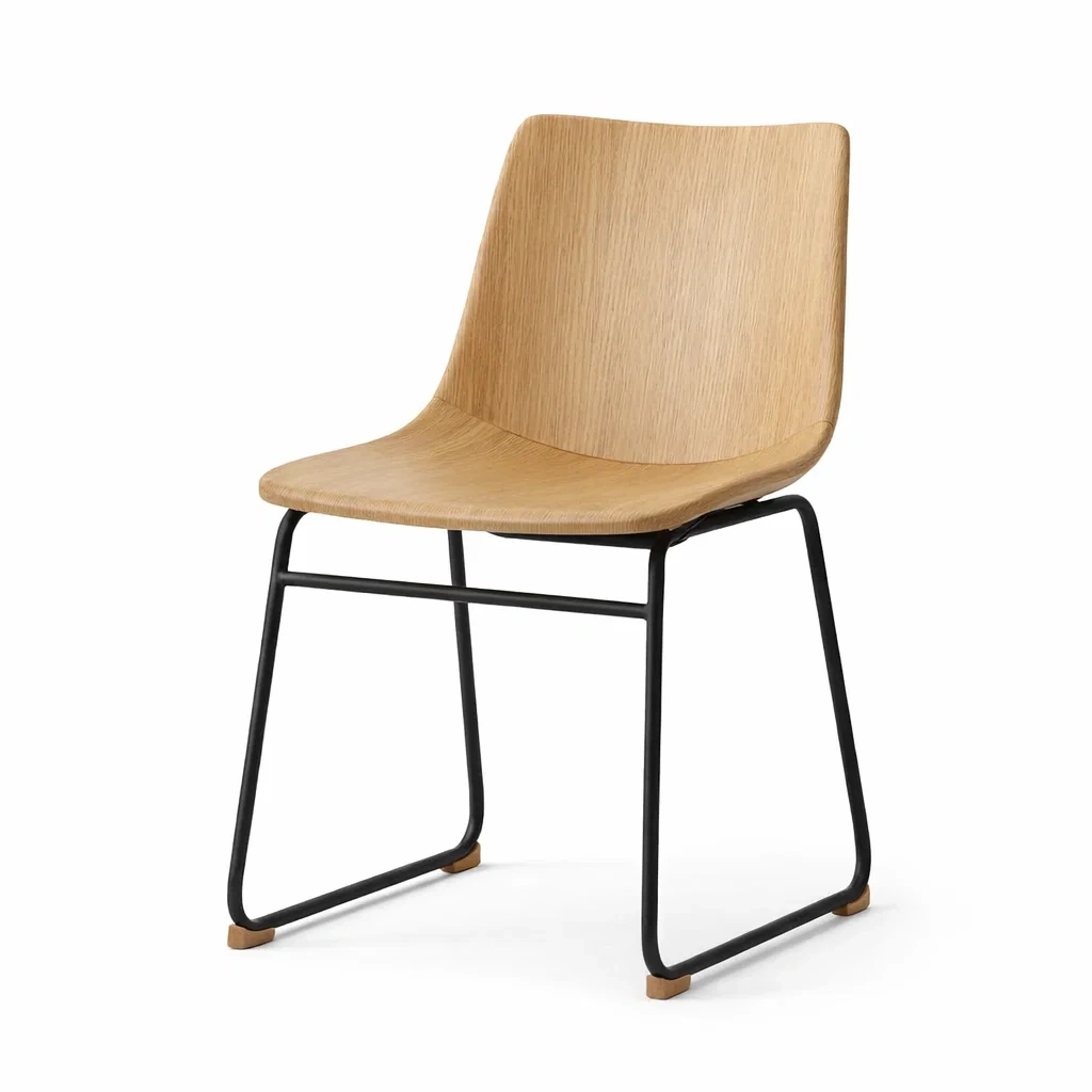 Chaise de salle à manger en bois et métal noir-URBANO ASISVIBES