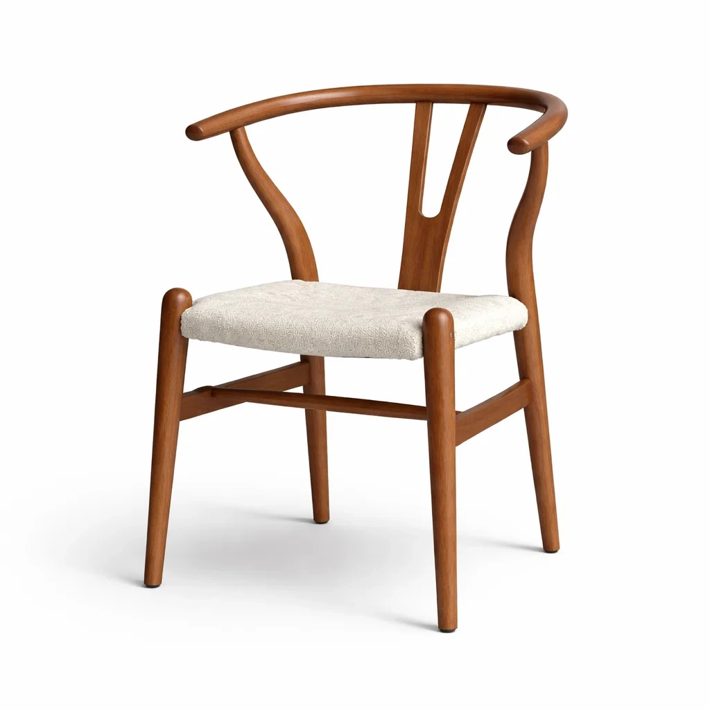 Chaise de salle à manger en bois avec assise en tissu polyester-URBANO ASISVIBES