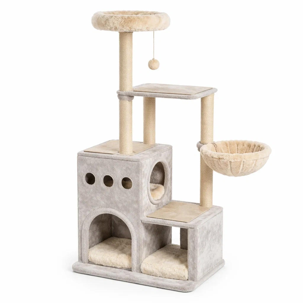 Arbre à chat en bois et sisal avec plateaux-URBANO ASISVIBES