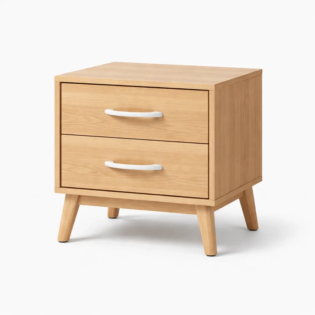 Table de chevet en bois avec 2 tiroirs-DREAMVI Benest