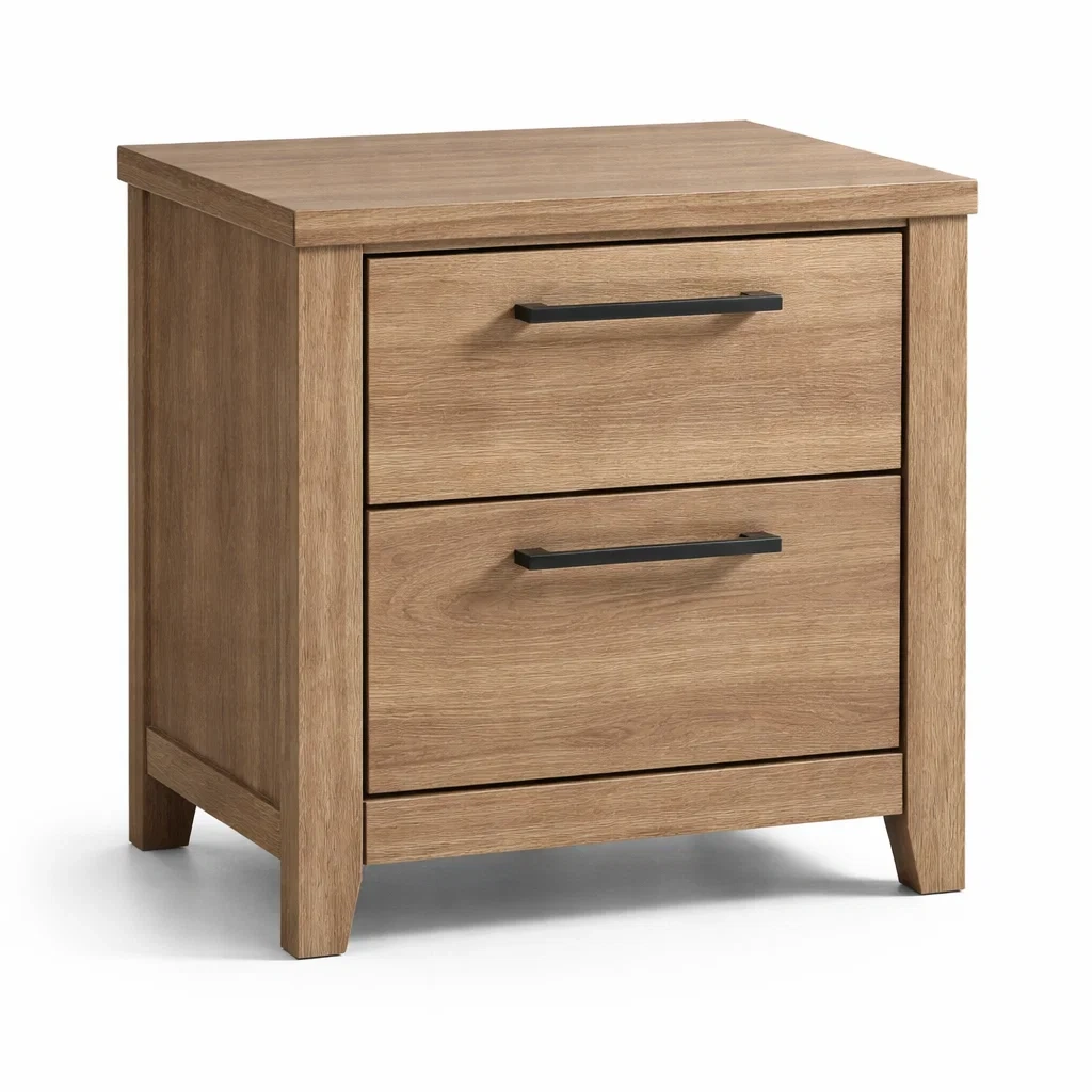 Table de chevet 2 tiroirs en bois de chêne-DREAMVI Benest