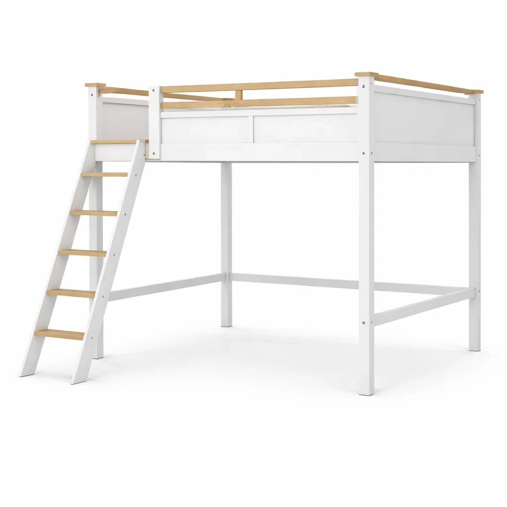 Lit mezzanine en bois avec échelle 200x140x160 cm-DREAMVI Benest