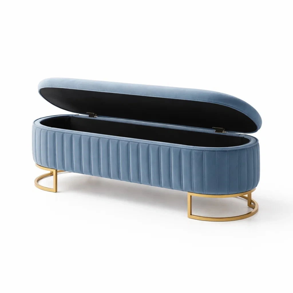 Banc en Velours avec Pieds Métalliques 120x40x45 cm-DREAMVI Benest
