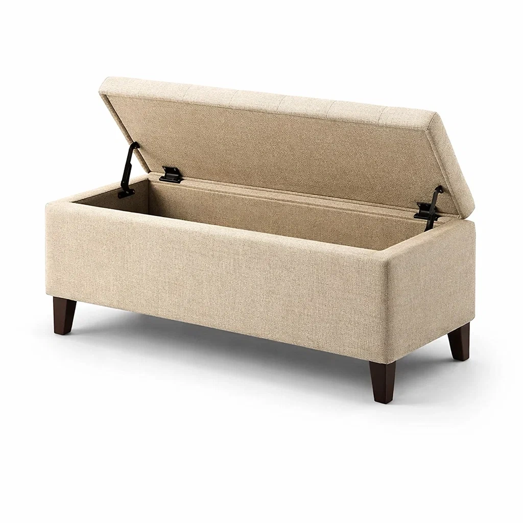 Banc de rangement en polyester beige-DREAMVI Benest