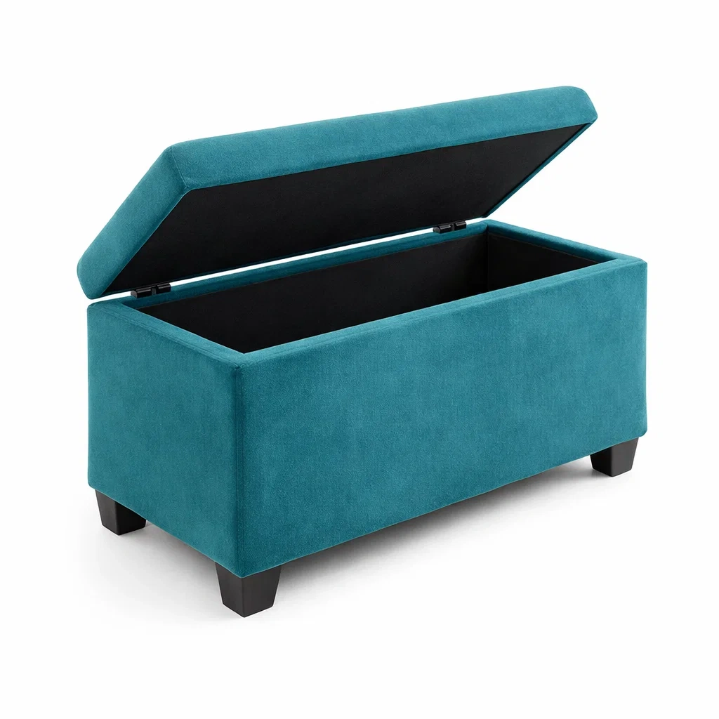 Banc de rangement en velours avec pieds en bois 76 cm-DREAMVI Benest