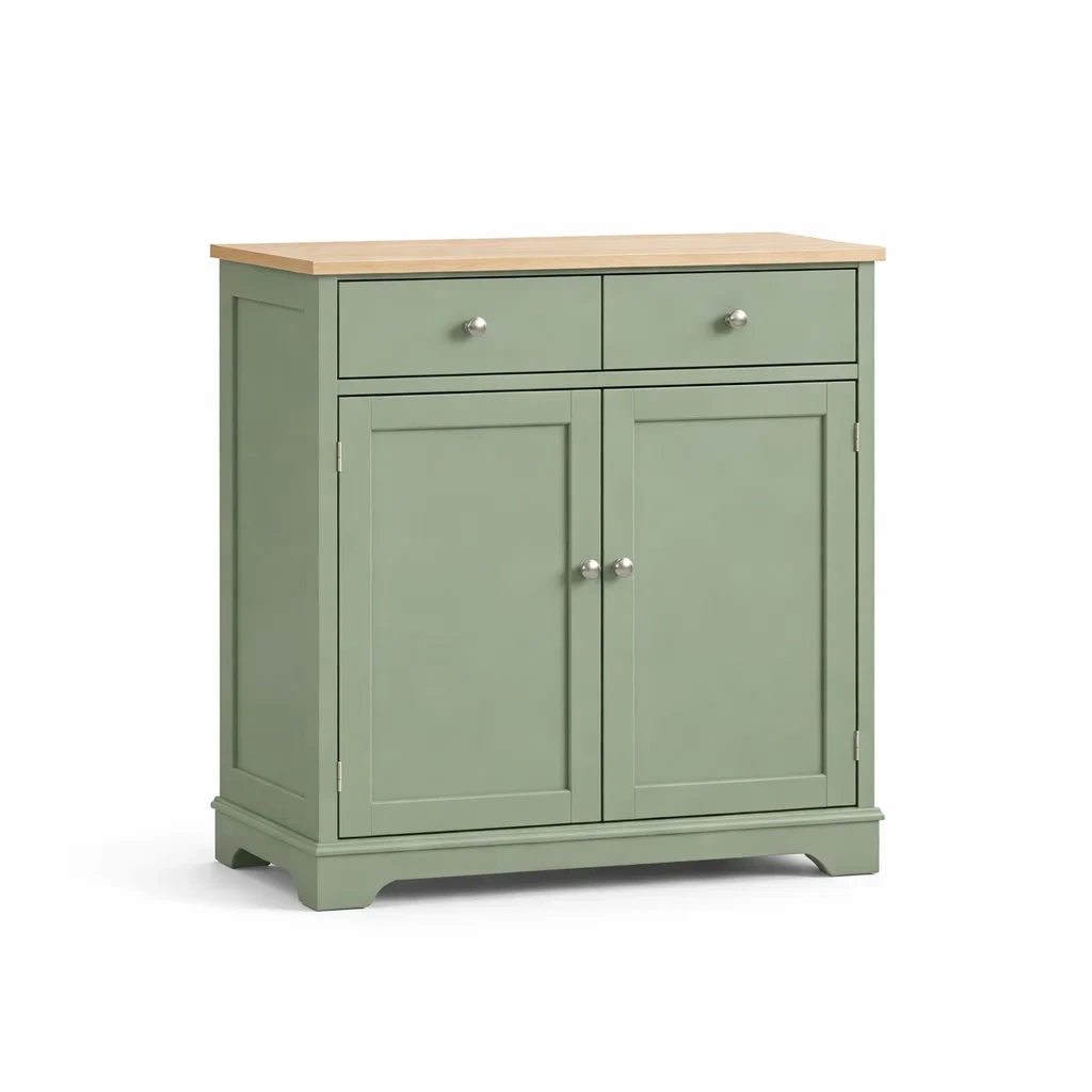 Buffet en Bois Vert avec Tiroirs et Portes-DREAMVI Benest