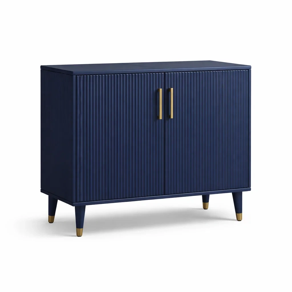 Buffet en bois avec portes battantes bleu-DREAMVI Benest