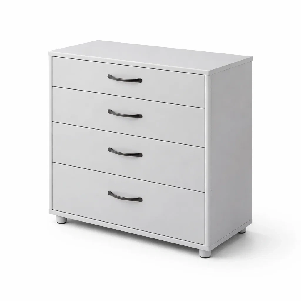 Commode 4 tiroirs en bois Blanc-DREAMVI Benest