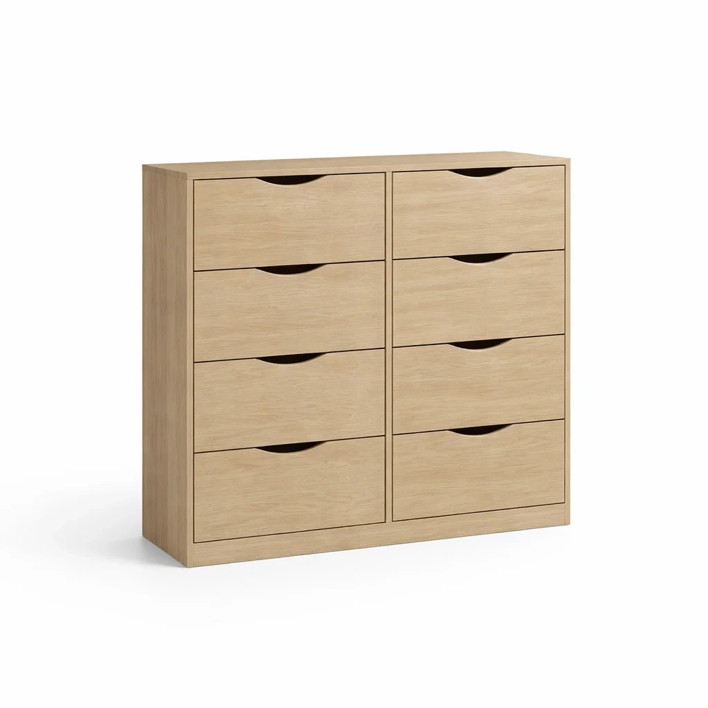 Commode 8 Tiroirs en Chêne-DREAMVI Benest