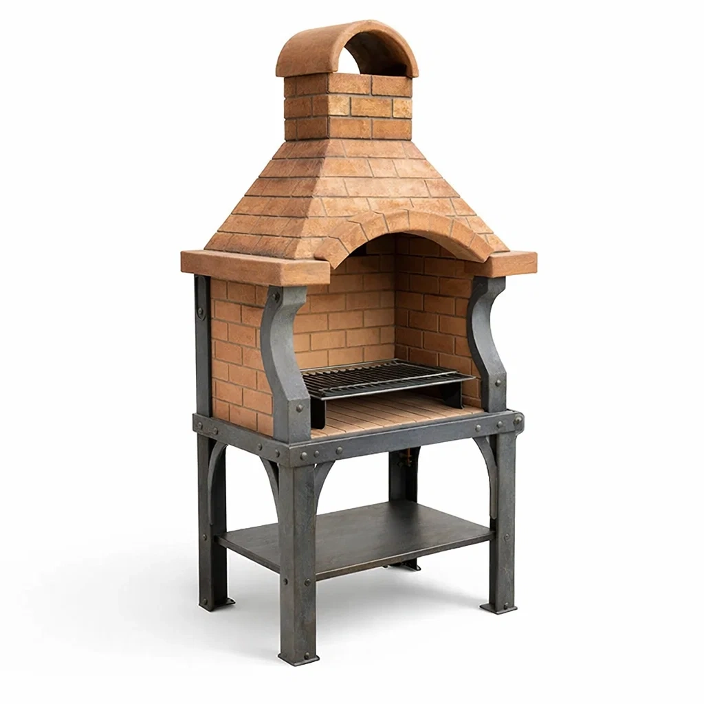 Barbecue en Brique Réfractaire et Acier 160 cm-ZENNOOKSANCTUARY