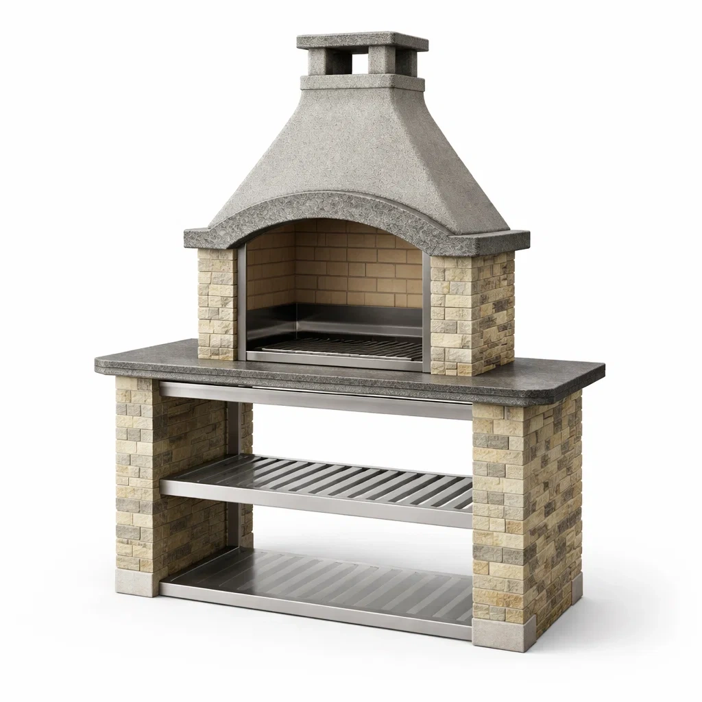 Barbecue en Pierre avec Acier Inoxydable-ZENNOOKSANCTUARY