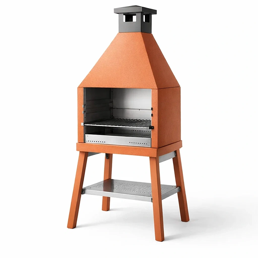 Barbecue extérieur en acier inoxydable et béton réfractaire-ZENNOOKSANCTUARY