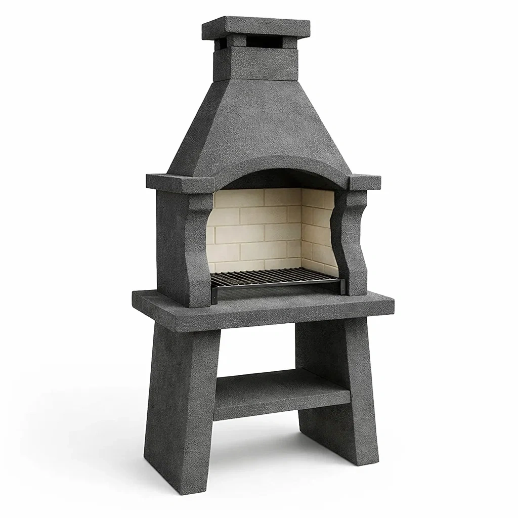 Barbecue extérieur en béton avec cheminée-ZENNOOKSANCTUARY