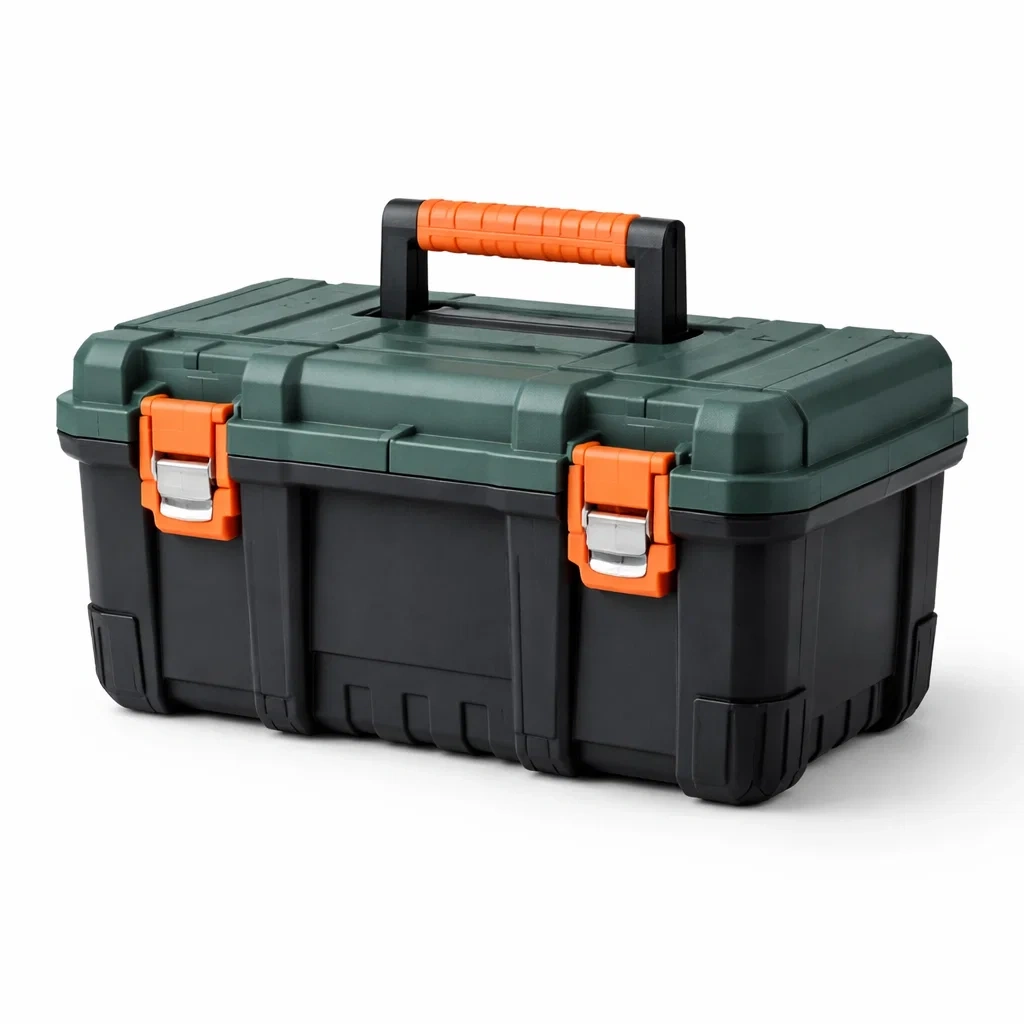Boîte à outils en plastique 45cm Noir, Vert et Orange-ZENNOOKSANCTUARY