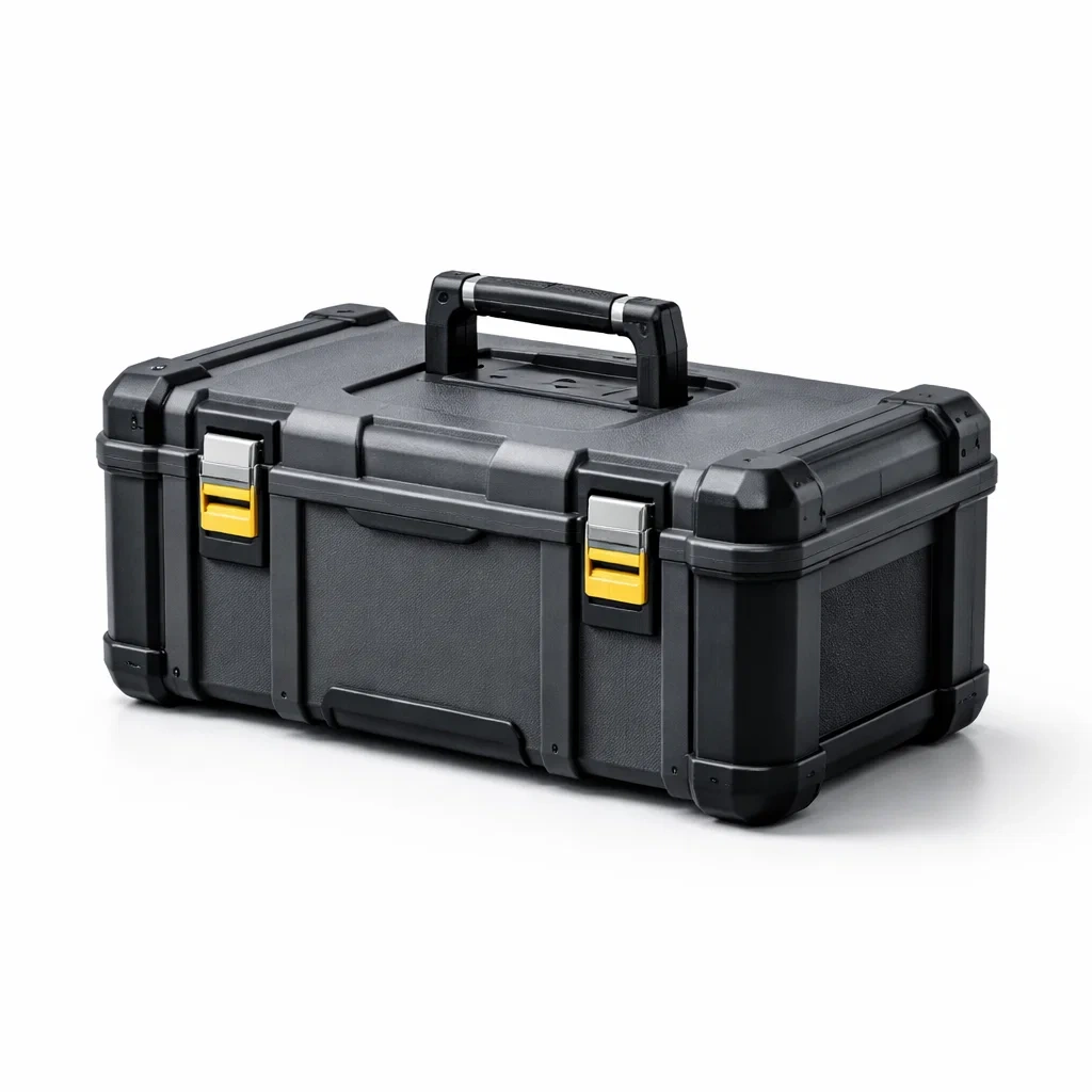 Boîte à outils en plastique noir avec fermetures métalliques 55x27x22 cm-ZENNOOKSANCTUARY
