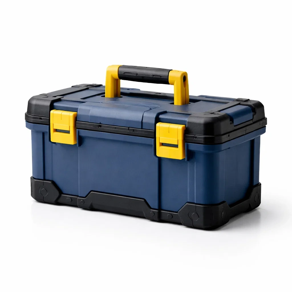 Boîte à outils en plastique bleu avec poignées jaunes-ZENNOOKSANCTUARY