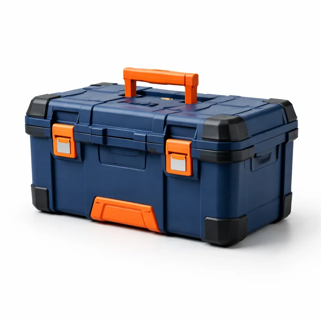 Boîte à outils en plastique PP renforcé bleu et orange-ZENNOOKSANCTUARY