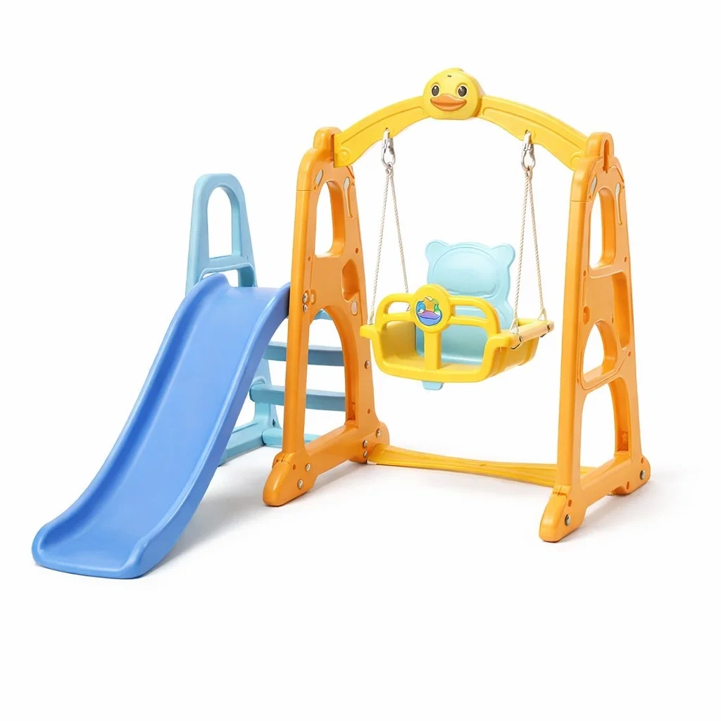 Toboggan et Balançoire pour Enfants en Plastique PP Bleu/Jaune-ZENNOOKSANCTUARY
