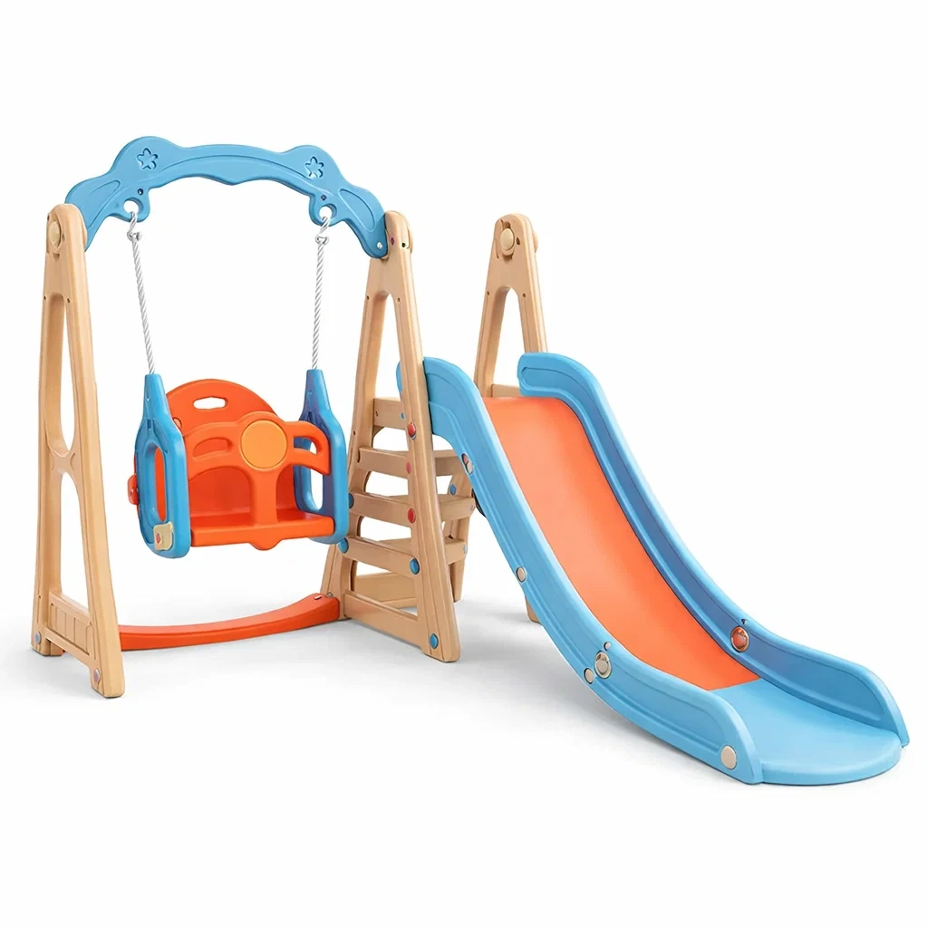 Jeu pour enfants avec balançoire et toboggan en plastique-ZENNOOKSANCTUARY
