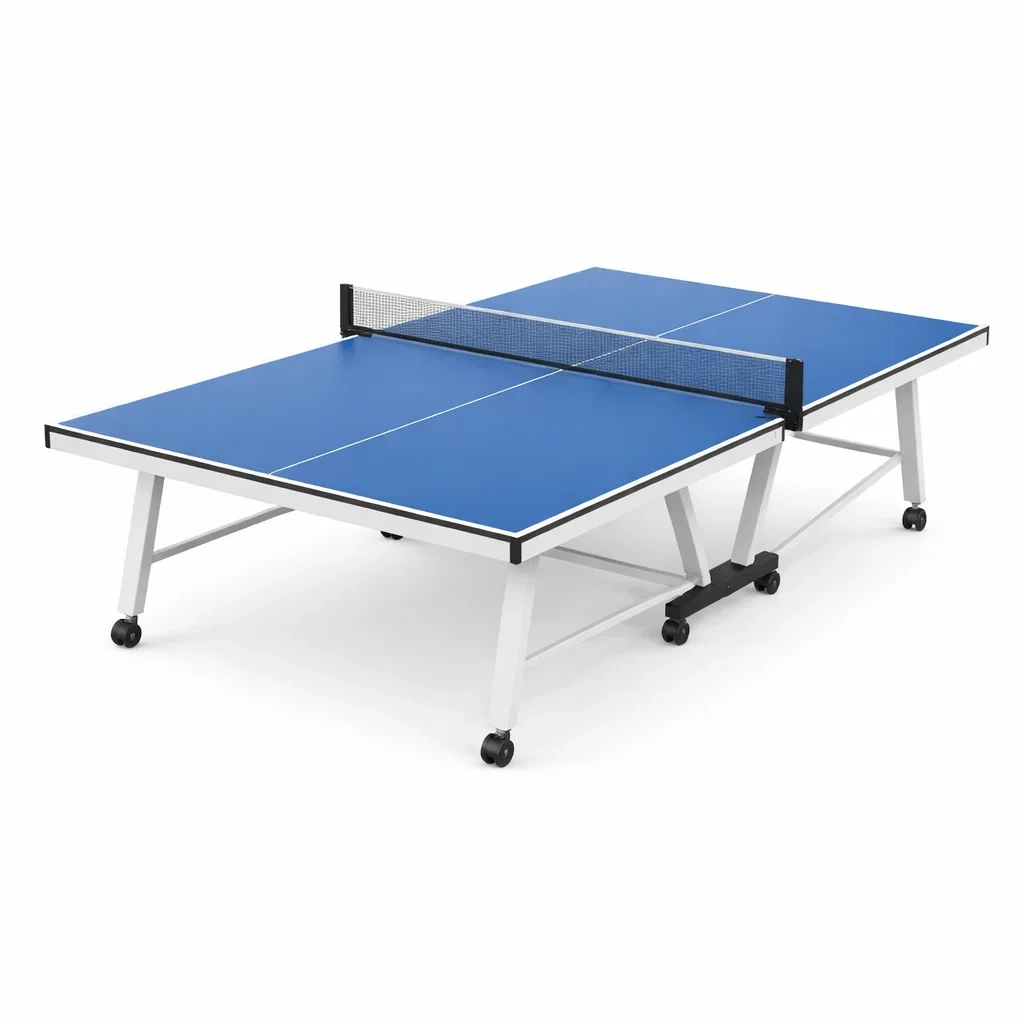 Table de ping-pong pliable avec surface en mélamine et roues-ZENNOOKSANCTUARY