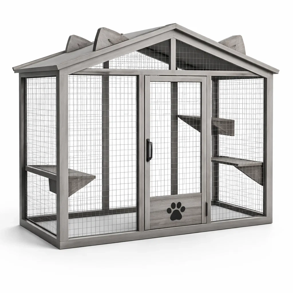 Enclos en bois et métal pour animaux 180x100x120 cm-ZENNOOKSANCTUARY