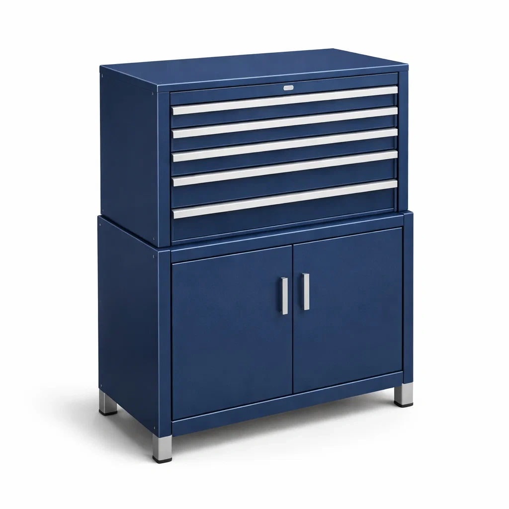 Armoire à outils en métal avec tiroirs et portes Bleu-ZENNOOKSANCTUARY