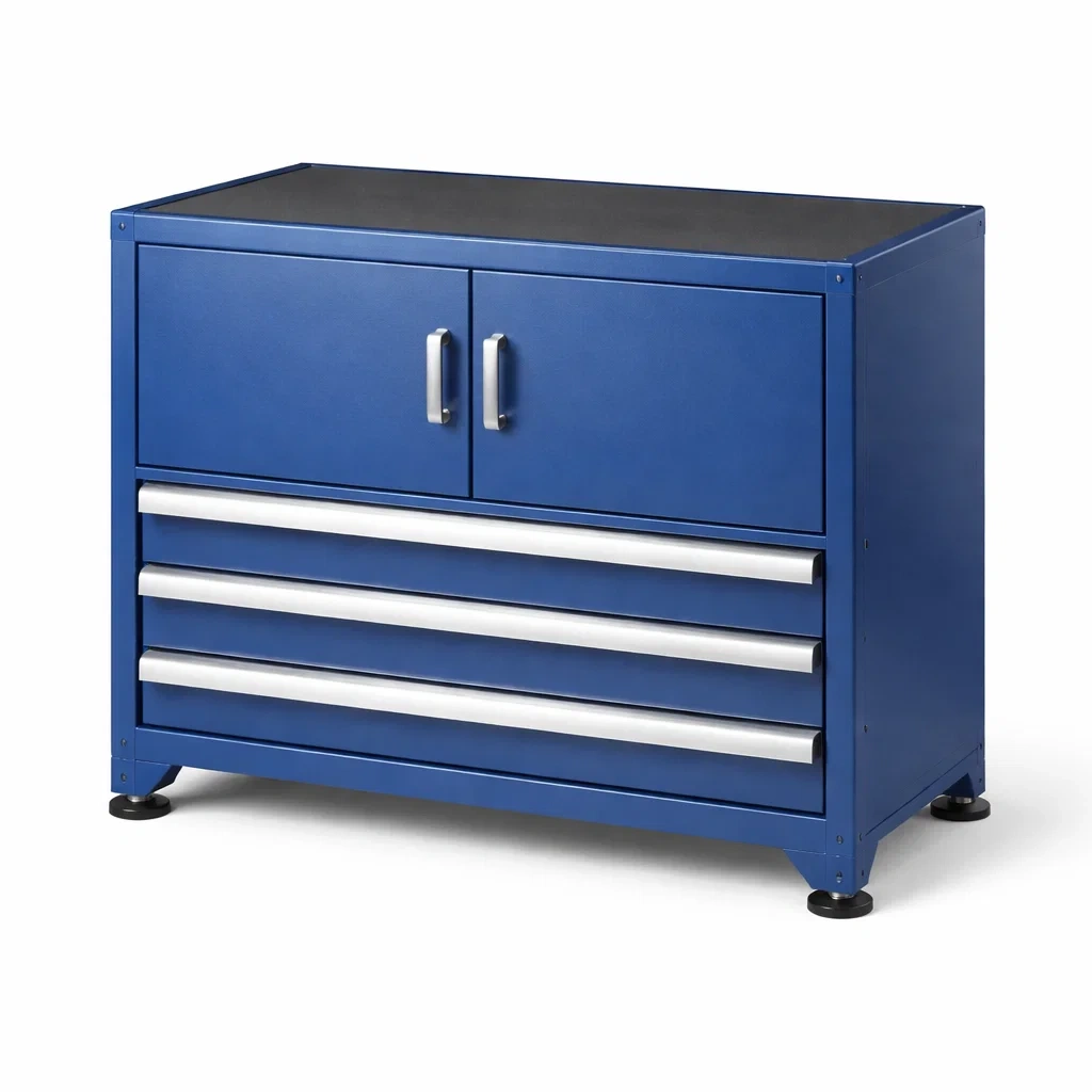 Armoire en Métal Bleu avec Tiroirs et Portes-ZENNOOKSANCTUARY