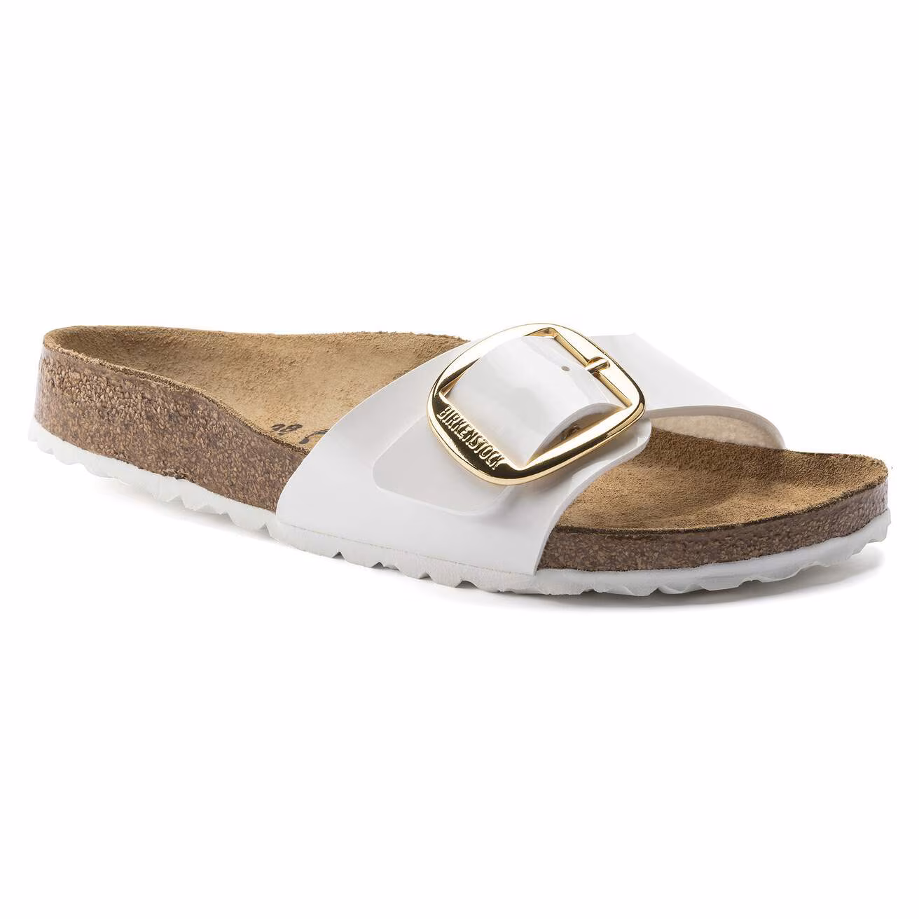 Madrid Big Buckle Patent White