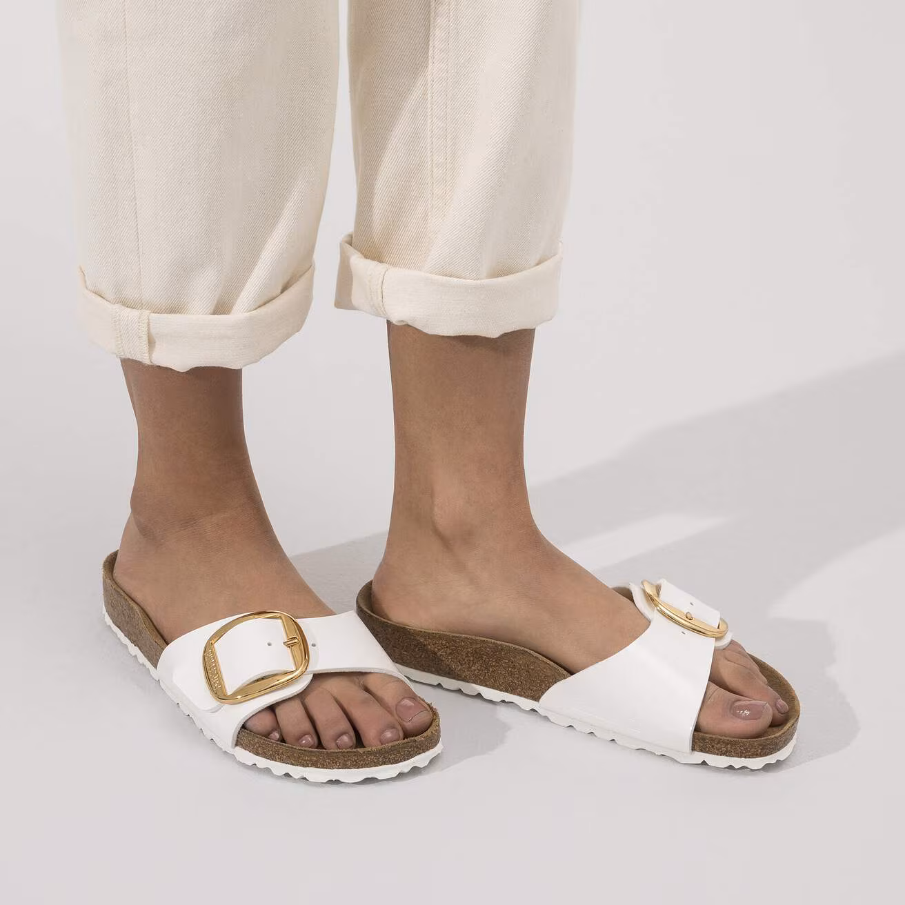 Madrid Big Buckle Patent White