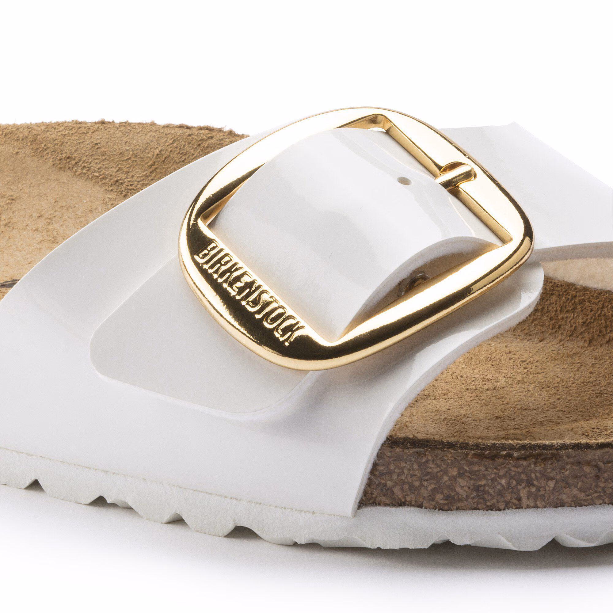 Madrid Big Buckle Patent White