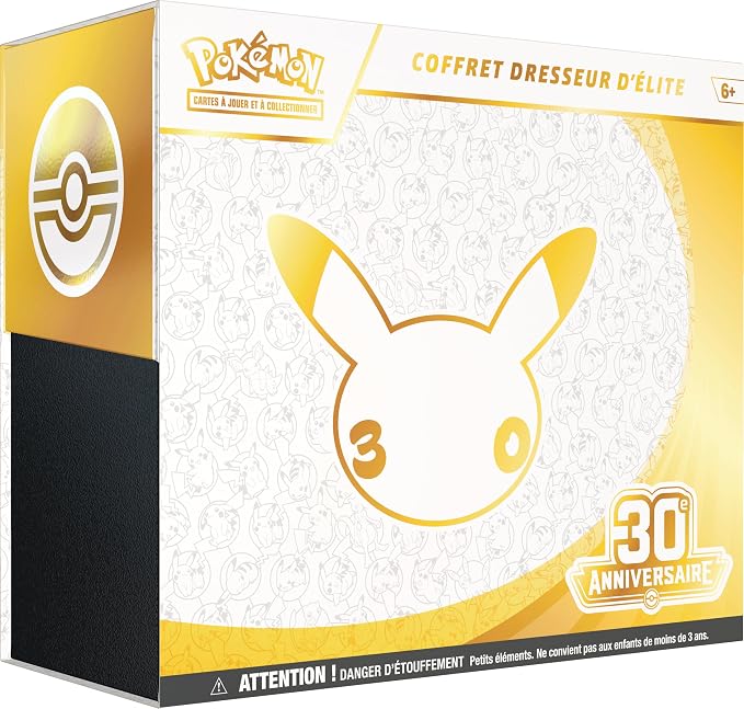 Pokémon : Coffret Dresseur d’élite 30ᵉ Anniversaire du JCC Pokémon (1 Carte Promo entièrement illustrée, 9 boosters et des Accessoires de Jeu Premium)