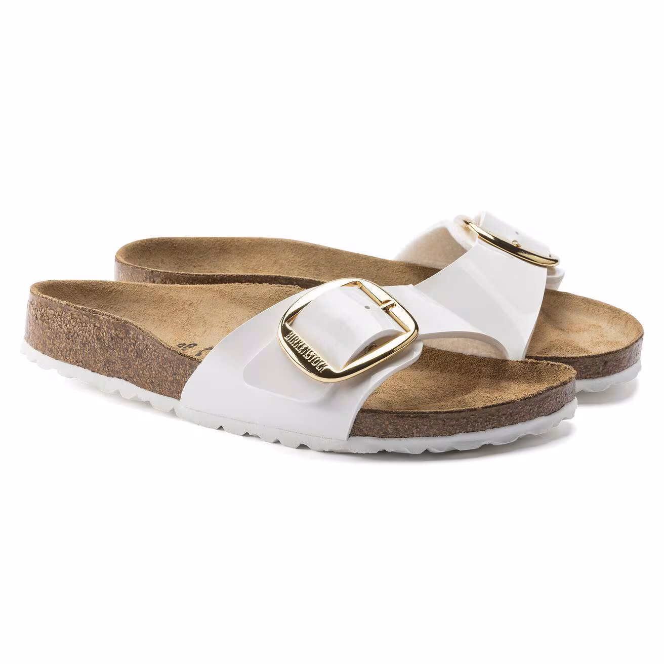 Madrid Big Buckle Patent White