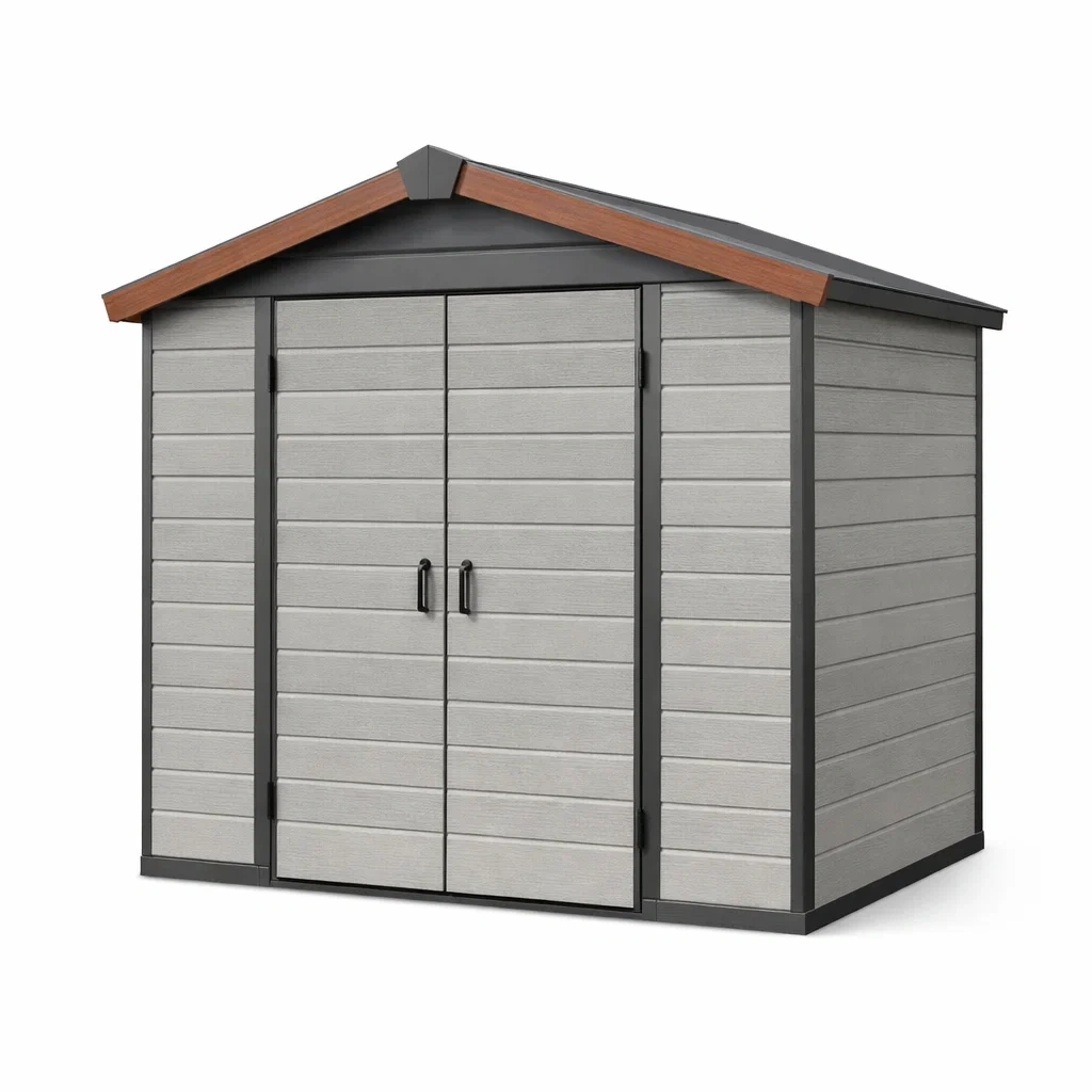 Abri de jardin en résine composite Gris-DREAMLUXENEST