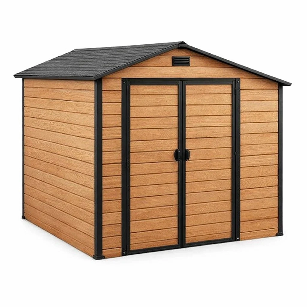 Abri de jardin en bois composite 215x180x220 cm Marron Noir-DREAMLUXENEST