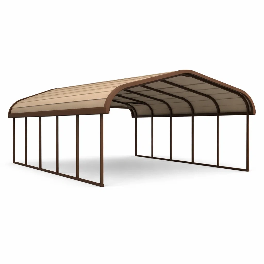 Abri voiture en acier marron-DREAMLUXENEST