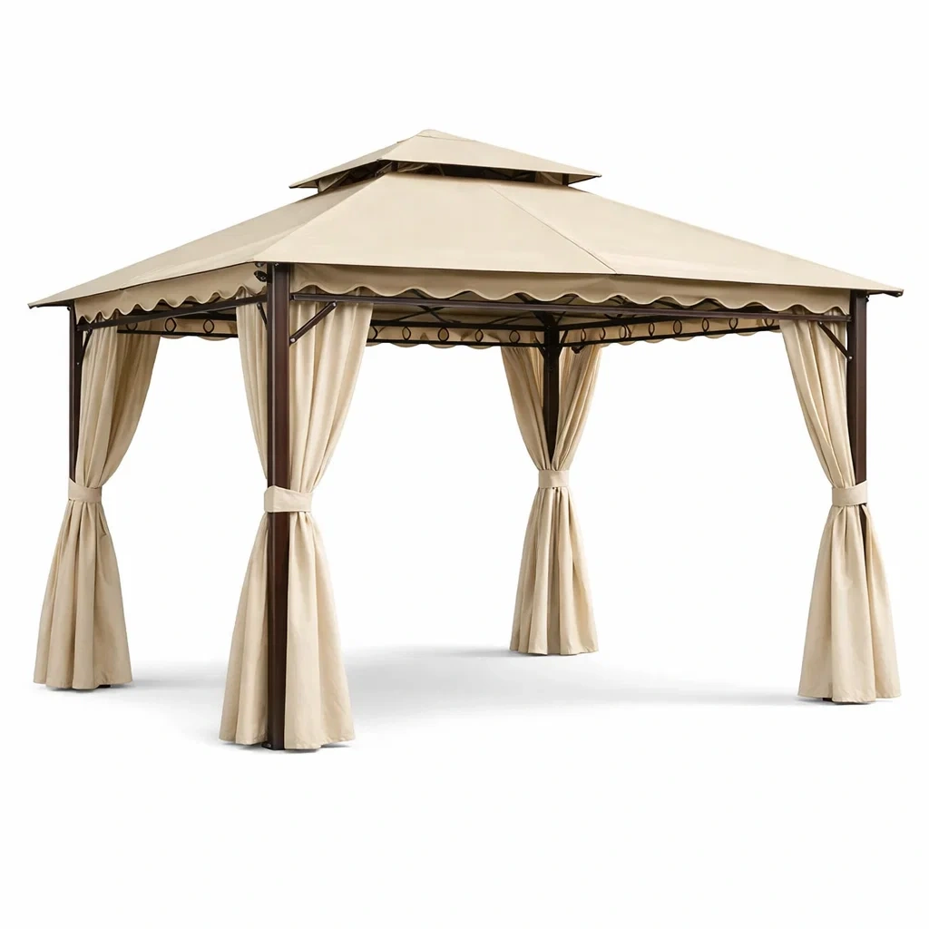Pavillon en acier et polyester Beige-DREAMLUXENEST