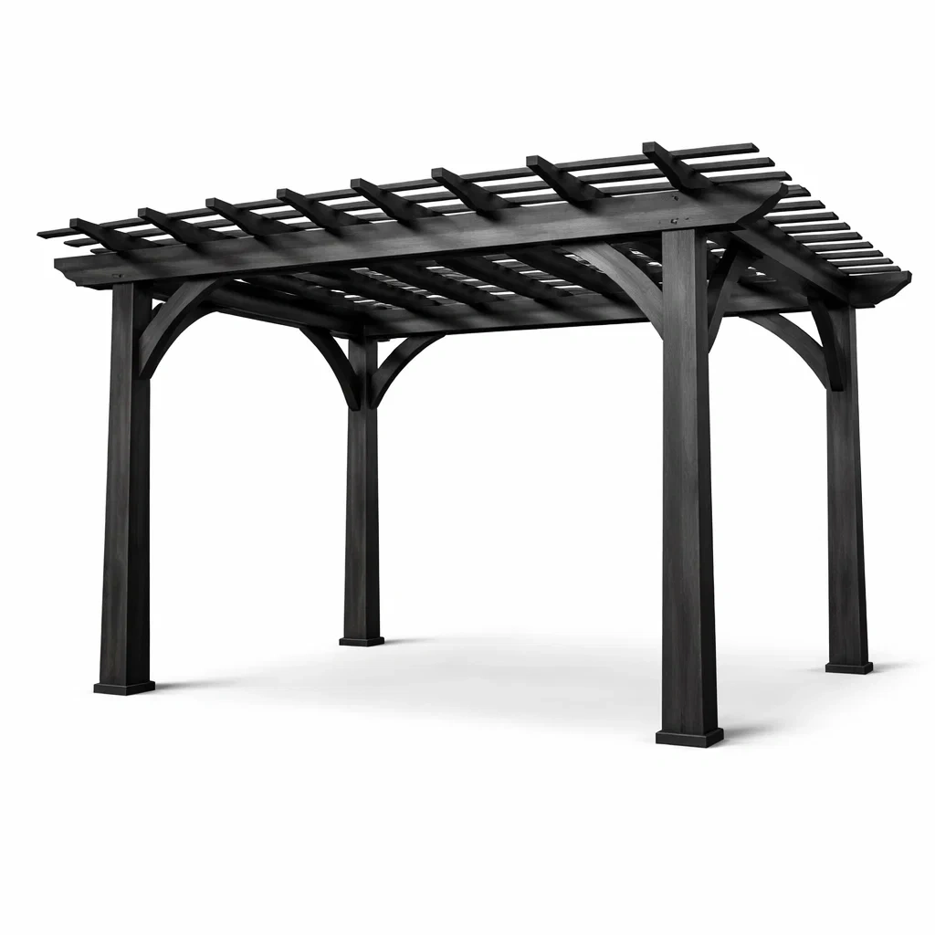 Pergola en bois noir-DREAMLUXENEST